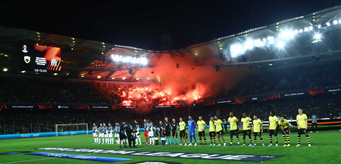 Opap Arena: Ενθουσιασμένοι με το γήπεδο της ΑΕΚ οι εκπρόσωποι των Σίτι και Τσέλσι